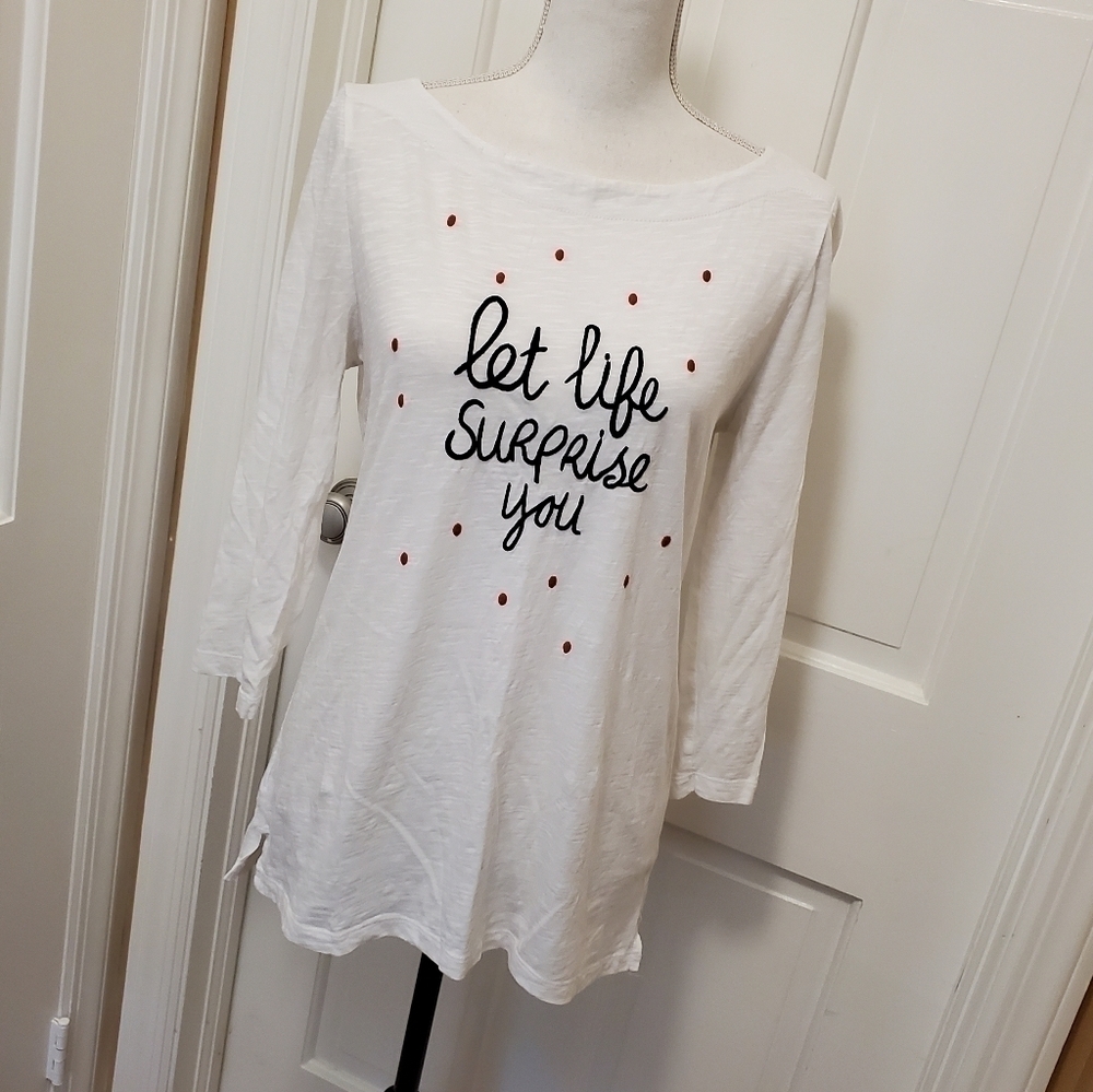 LOFT "let life surprise you" tee size medium